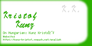 kristof kunz business card